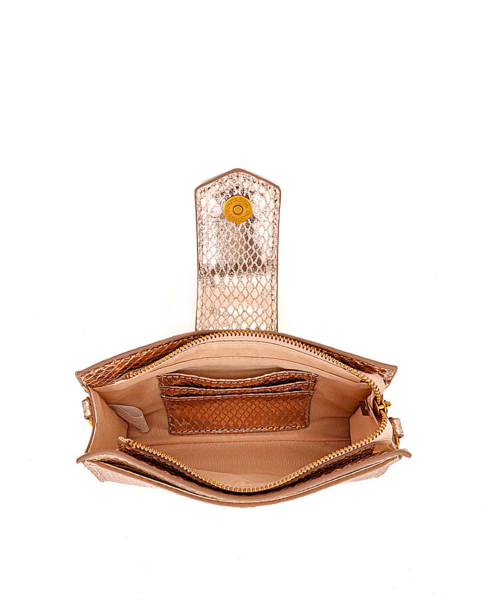 Carteira Santa Lolla Dourada Metalizada Correntes