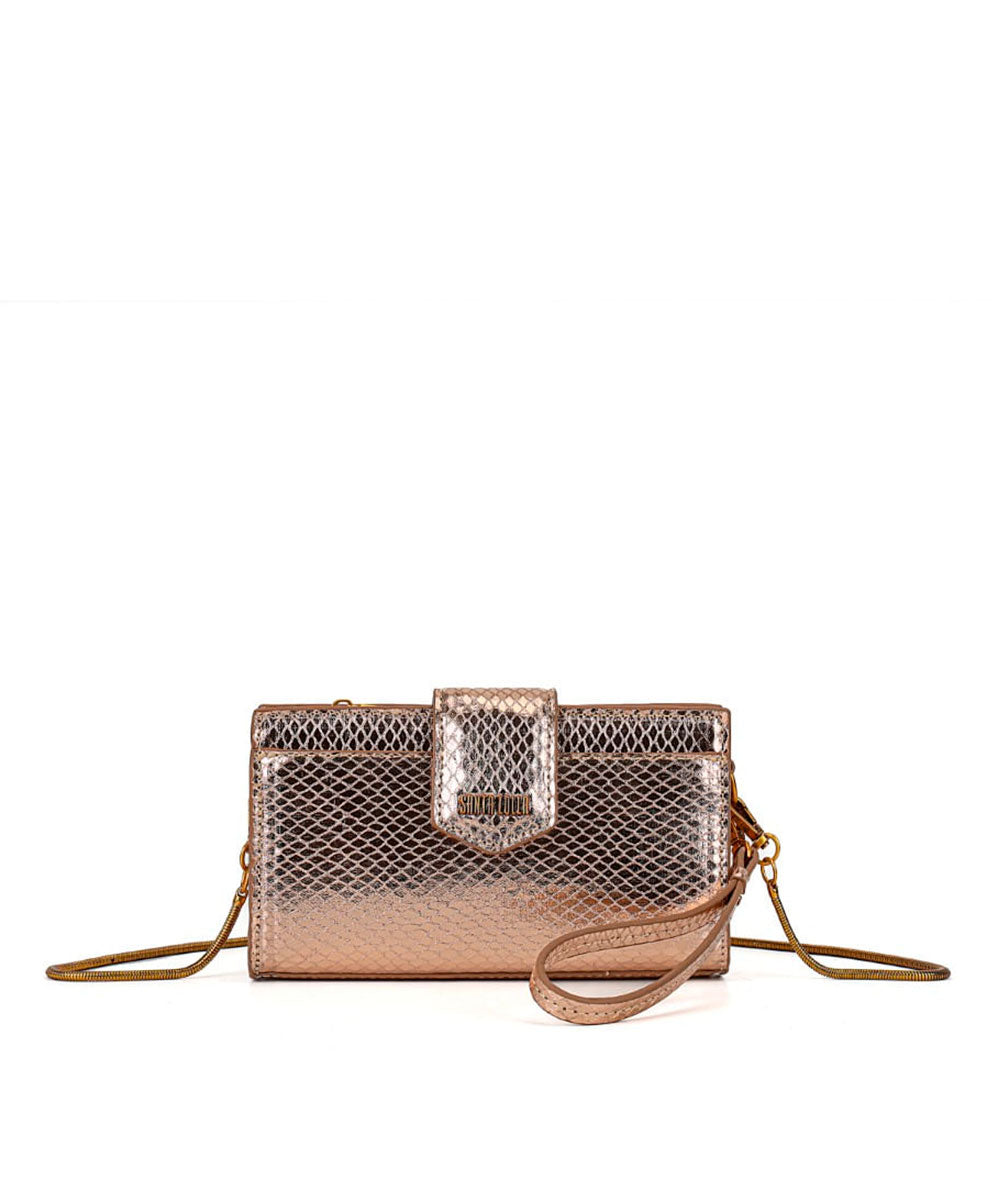 Carteira Santa Lolla Dourada Metalizada Correntes