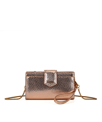 Carteira Santa Lolla Dourada Metalizada Correntes