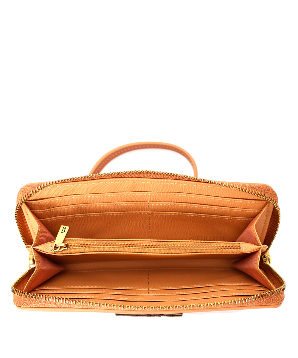 Carteira Santa Lolla Marrom Cognac Alça Mão