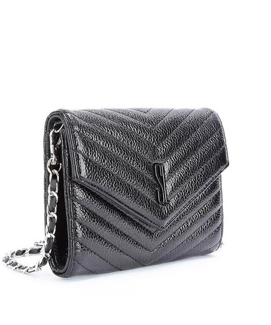 Carteira Santa Lolla Metalizada Preta Corrente