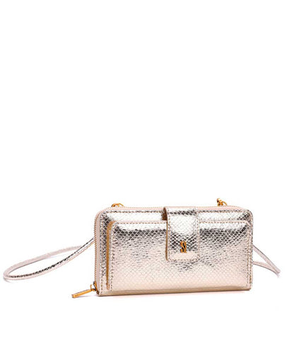 Carteira Santa Lolla Metalizado Dourada Alça Ombro