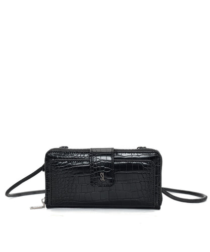 Carteira Santa Lolla Preta Brilho Alça Mão