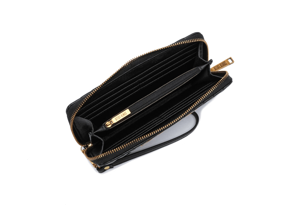 Carteira Santa Lolla Preta Matelassê Alça De Mão