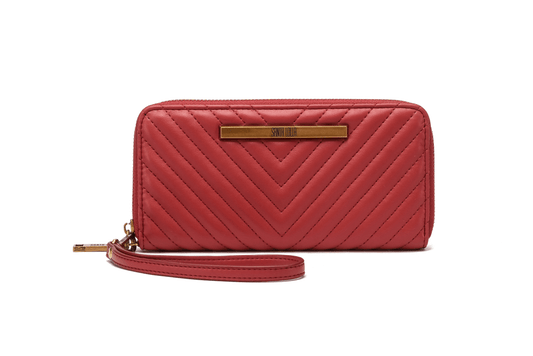 Carteira Santa Lolla Soft Vermelha Matelassê Alça De Mão 