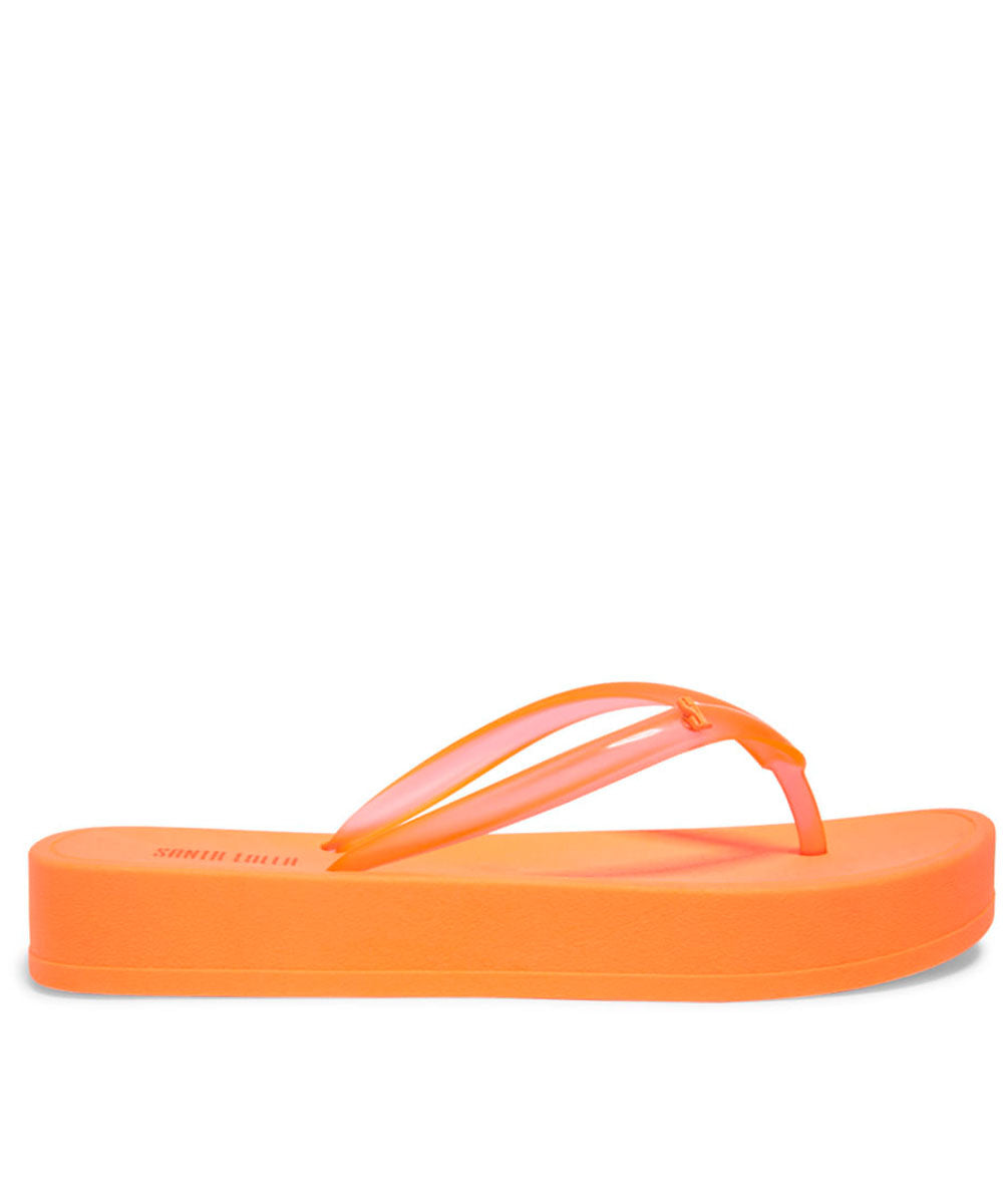 Chinelo Flat Santa Lolla Laranja Neon