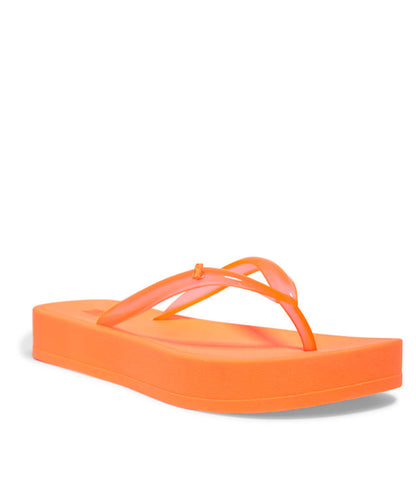 Chinelo Flat Santa Lolla Laranja Neon