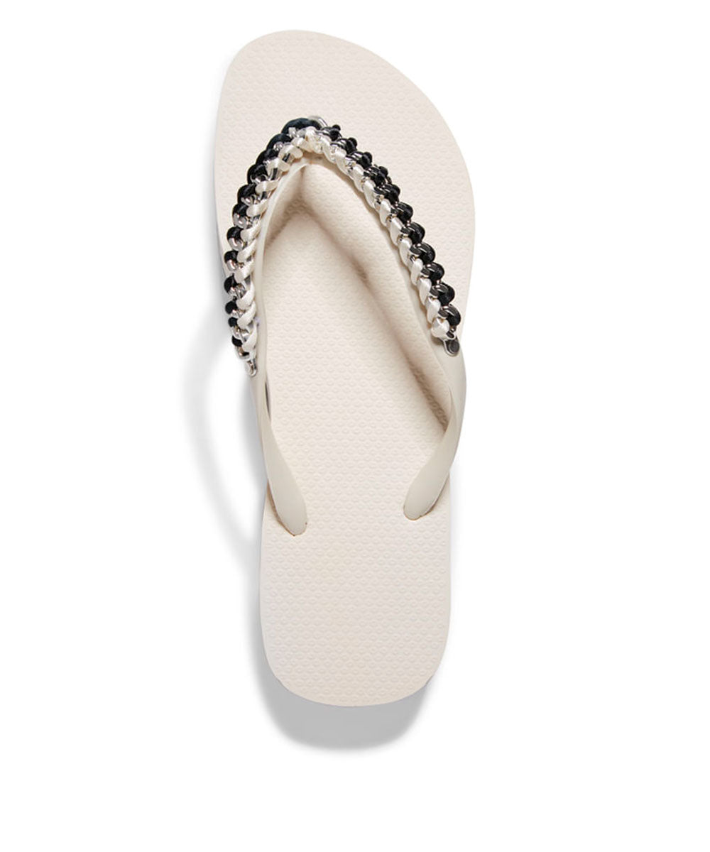 Chinelo Flat Santa Lolla Marfim Correntes