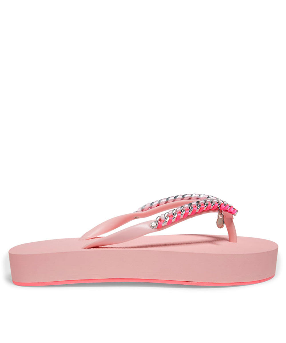 Chinelo Flat Santa Lolla Rosa Correntes
