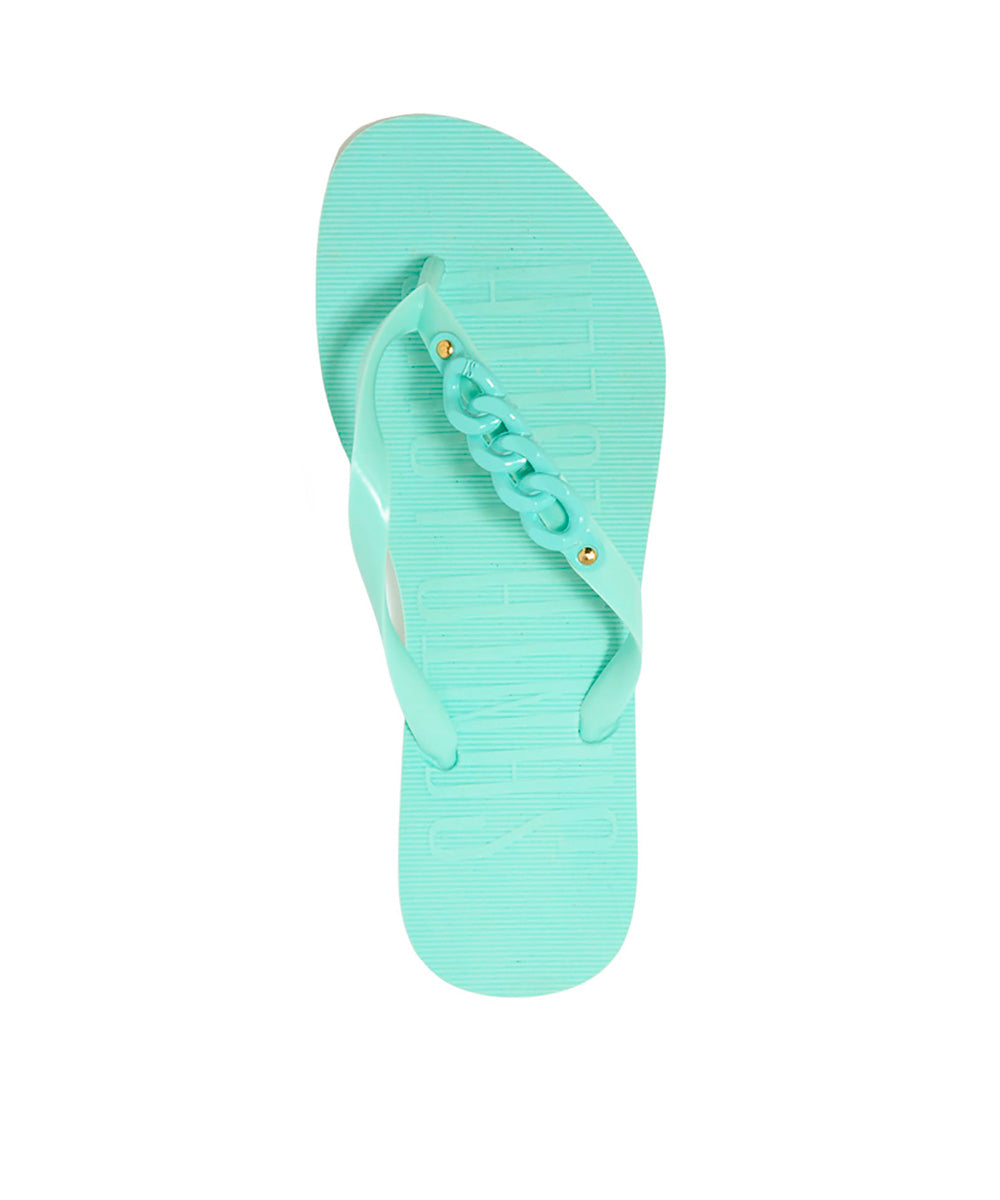 Chinelo Flip Flop Azul Borracha Correntes