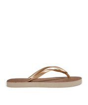 Chinelo Flip Flop Dourado Brilho