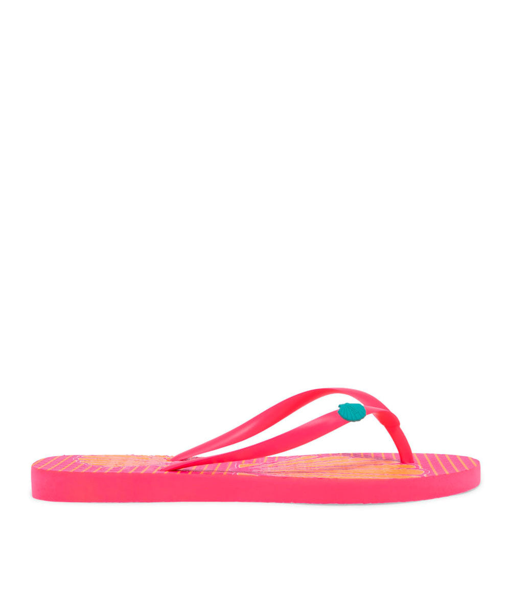 Chinelo Flip Flop Rosa Estampado Borracha