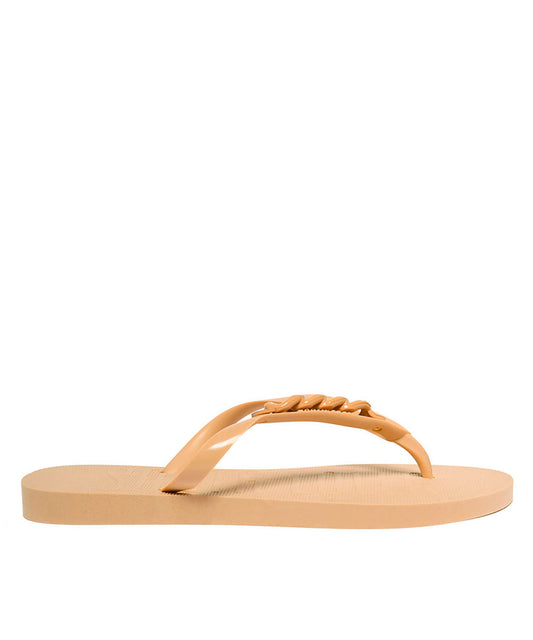 Chinelo Flip Flop Santa Lolla Amêndoa Correntes