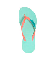 Chinelo Flip Flop Santa Lolla Azul Tiras Laranja
