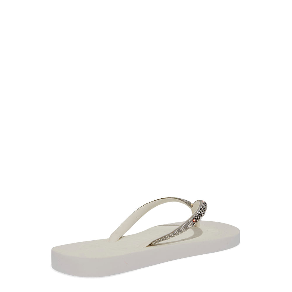 Chinelo Flip Flop Santa Lolla Branco Strass