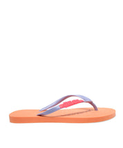 Chinelo Flip Flop Santa Lolla Laranja Tiras Roxas
