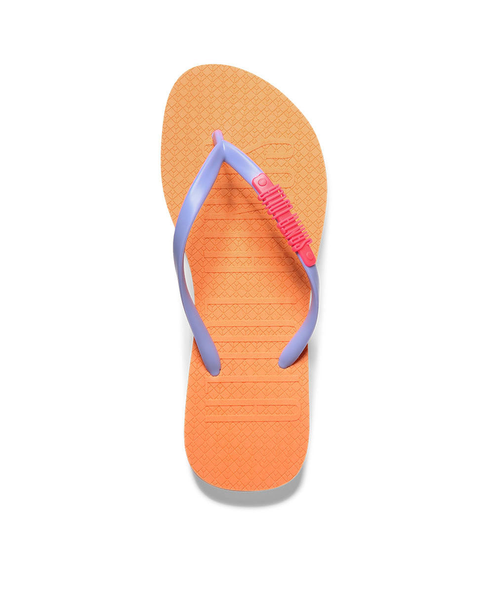 Chinelo Flip Flop Santa Lolla Laranja Tiras Roxas