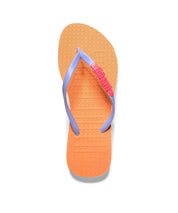Chinelo Flip Flop Santa Lolla Laranja Tiras Roxas