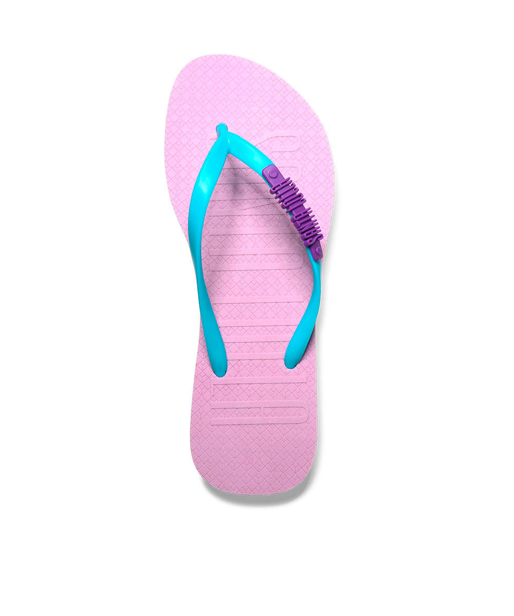 Chinelo Flip Flop Santa Lolla Lilás Tiras Azul