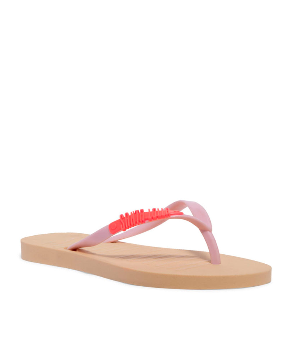 Chinelo Flip Flop Santa Lolla Marfim Tiras Rosa