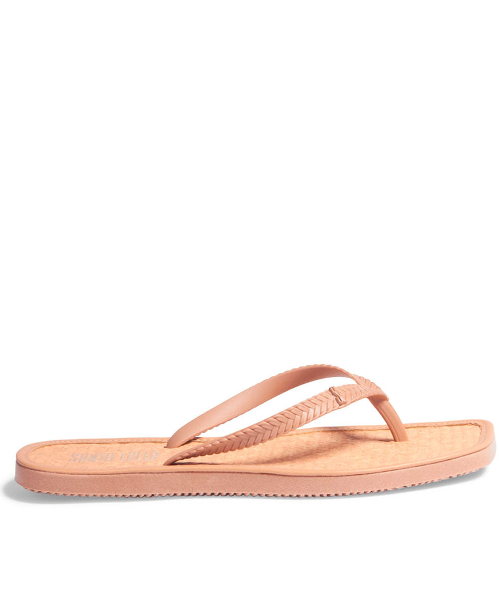 Chinelo Flip Flop Santa Lolla Nude Palha