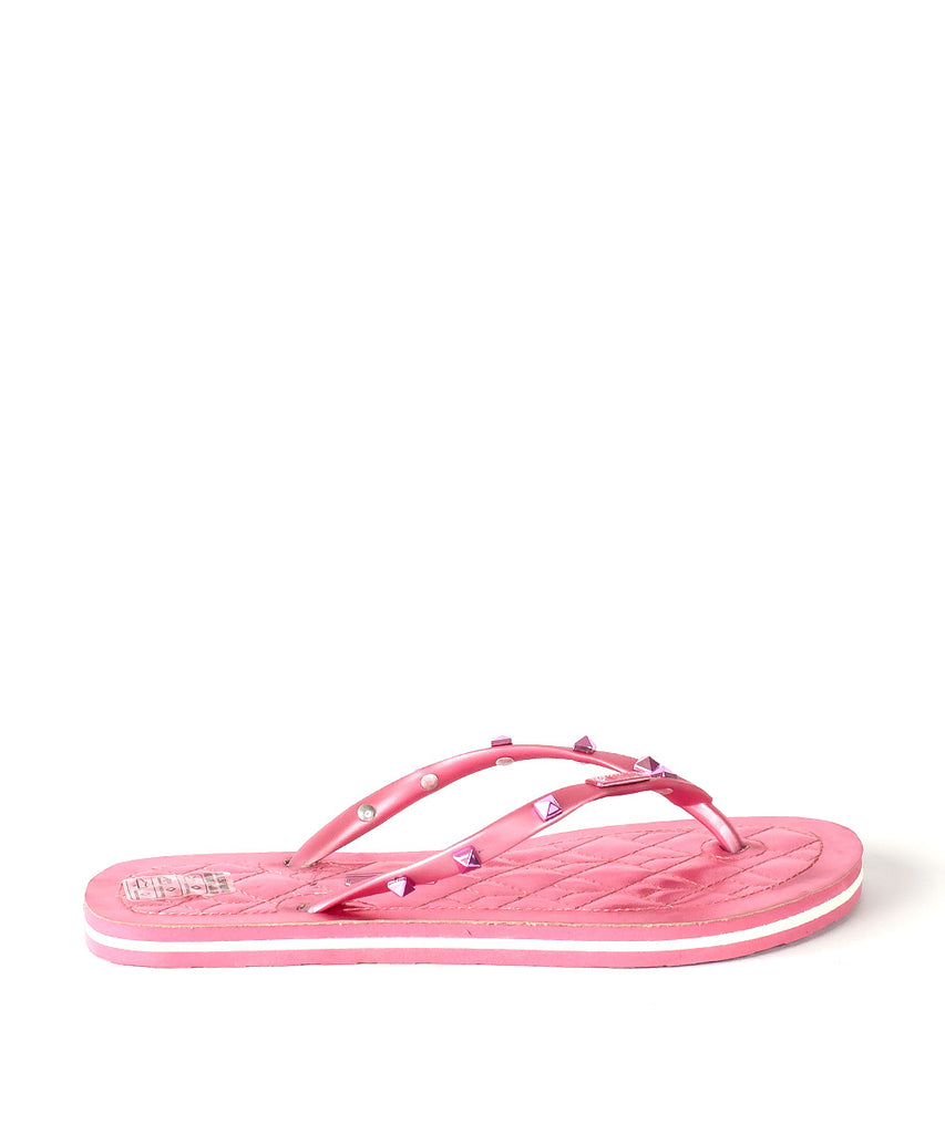 Chinelo Flip Flop Santa Lolla Rosa Metalizado Spikes