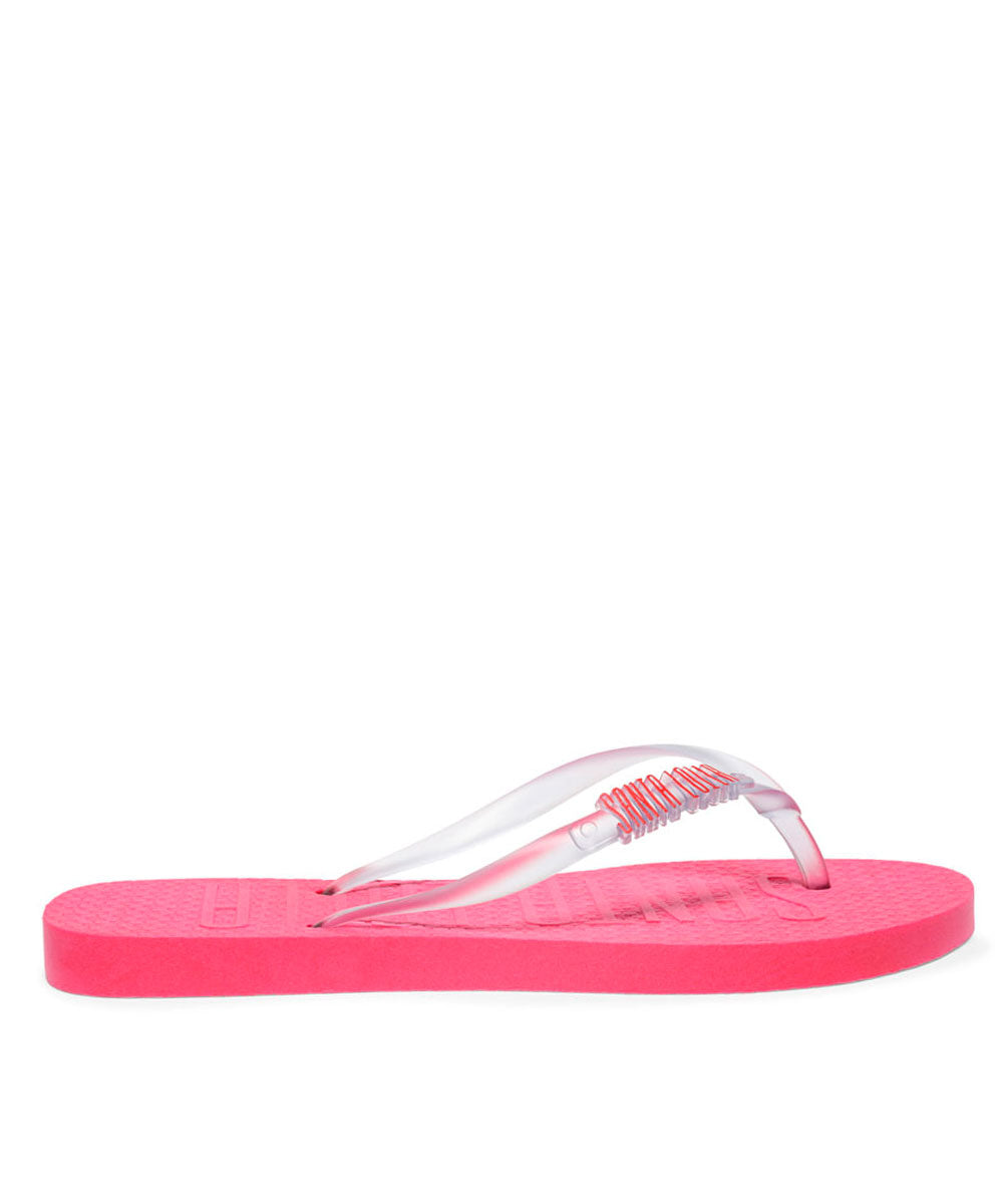 Chinelo Flip Flop Santa Lolla Rosa Tiras Transparentes