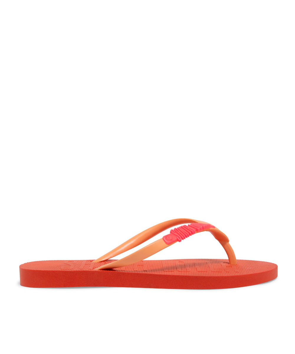 Chinelo Flip Flop Santa Lolla Vermelho Tiras Laranja