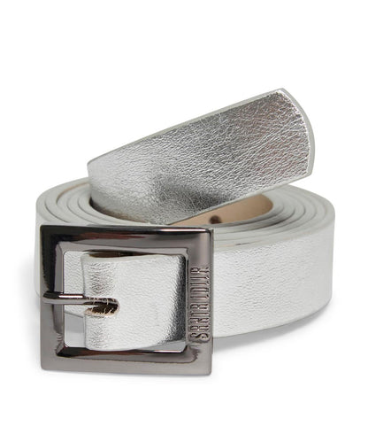 Cinto Santa Lolla Prata Metalizado Couro