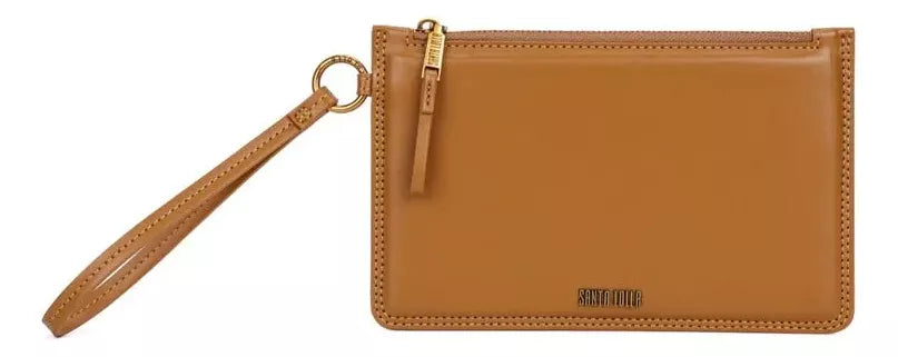 Clutch Marrom Santa Lolla Material Atanado