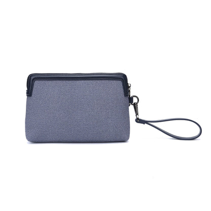 Clutch Santa Lolla Azul Canvas Alça De Mão