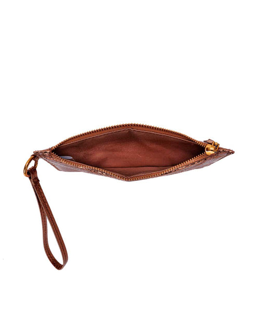 Clutch Santa Lolla Cobre Metalizada com Alça de Mão