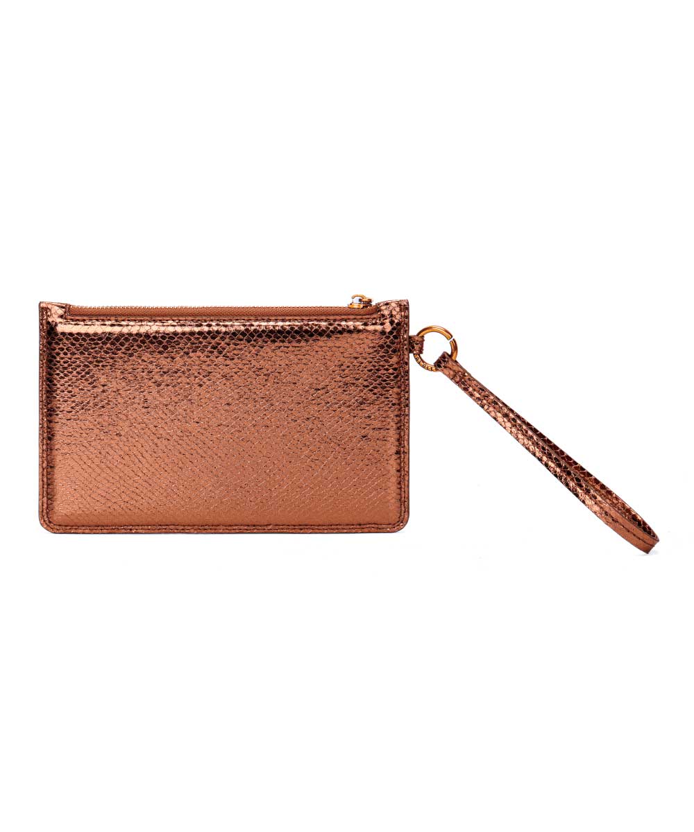 Clutch Santa Lolla Cobre Metalizada com Alça de Mão