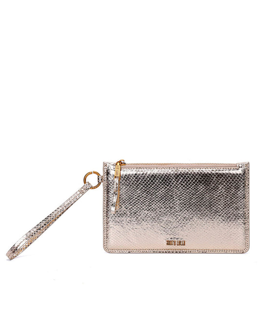 Clutch Santa Lolla Dourada Metalizada Alça de Mão