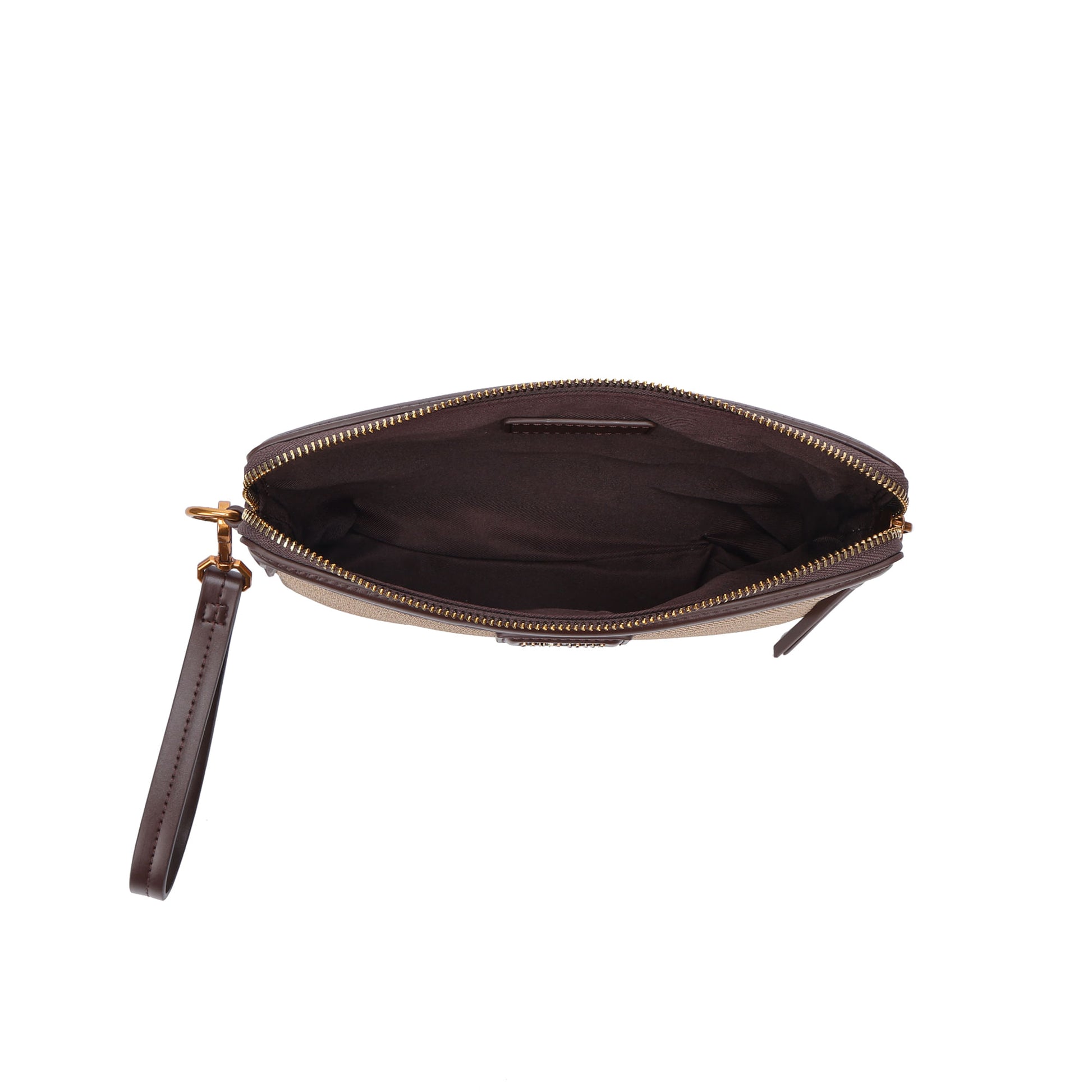 Clutch Santa Lolla Marrom Canvas Alça De Mão