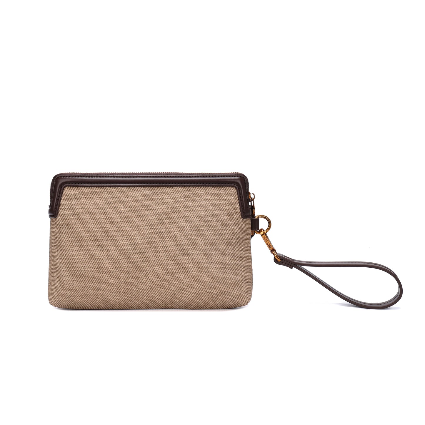 Clutch Santa Lolla Marrom Canvas Alça De Mão