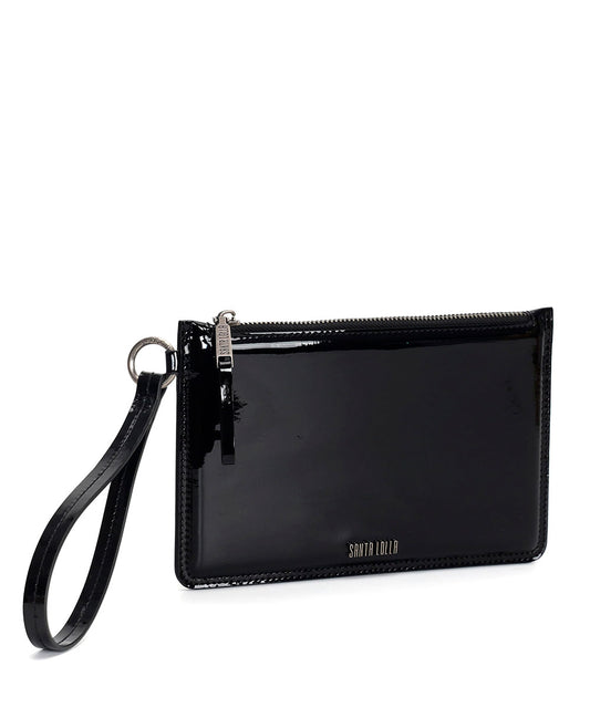 Clutch Santa Lolla Preto Verniz Alça Mão