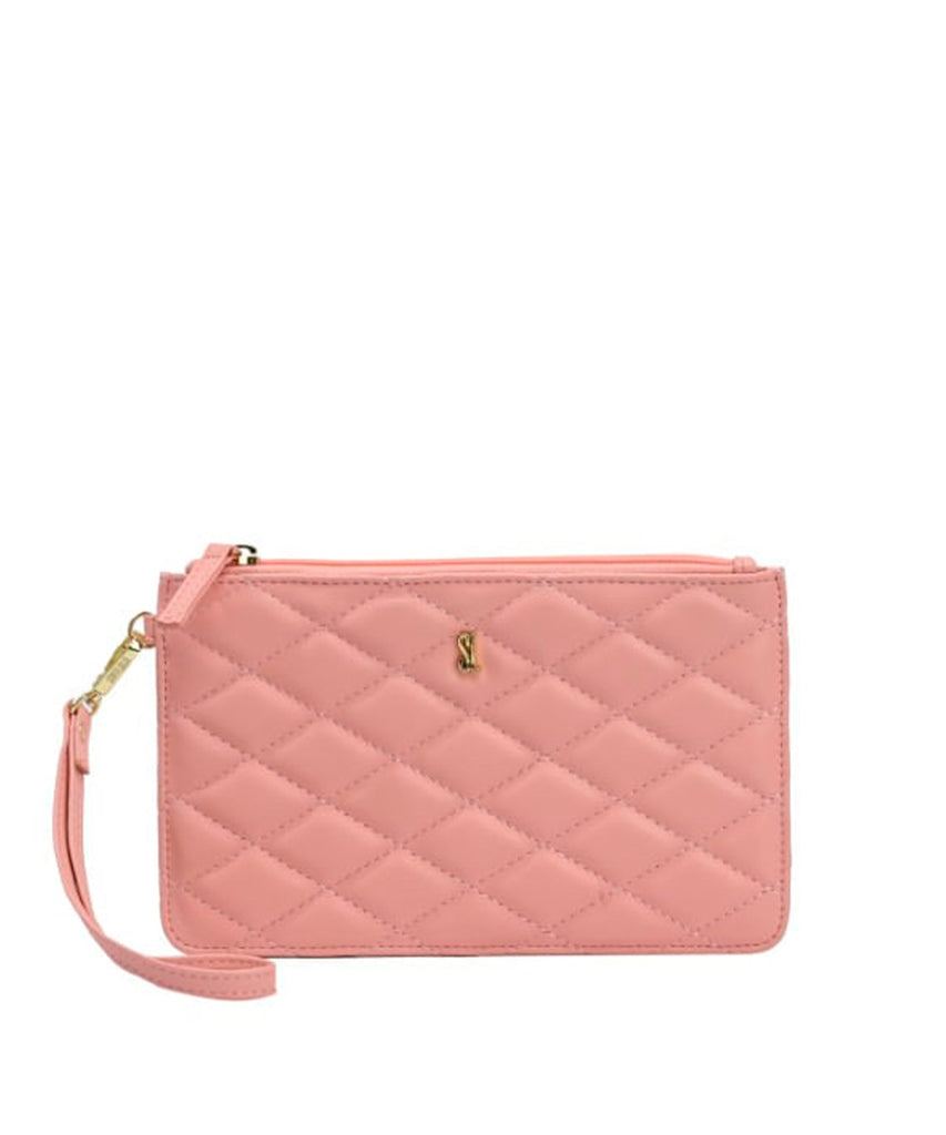 Clutch Santa Lolla Rosa Chiclete Matelassê Alça Mão