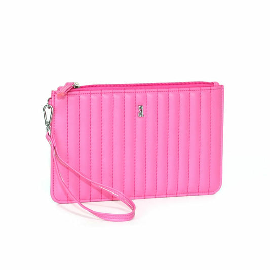 Clutch Santa Lolla Rosa Hibisco Matelassê Alça Mão