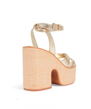 Espadrille Santa Lolla Plataforma Dourada Metalizada