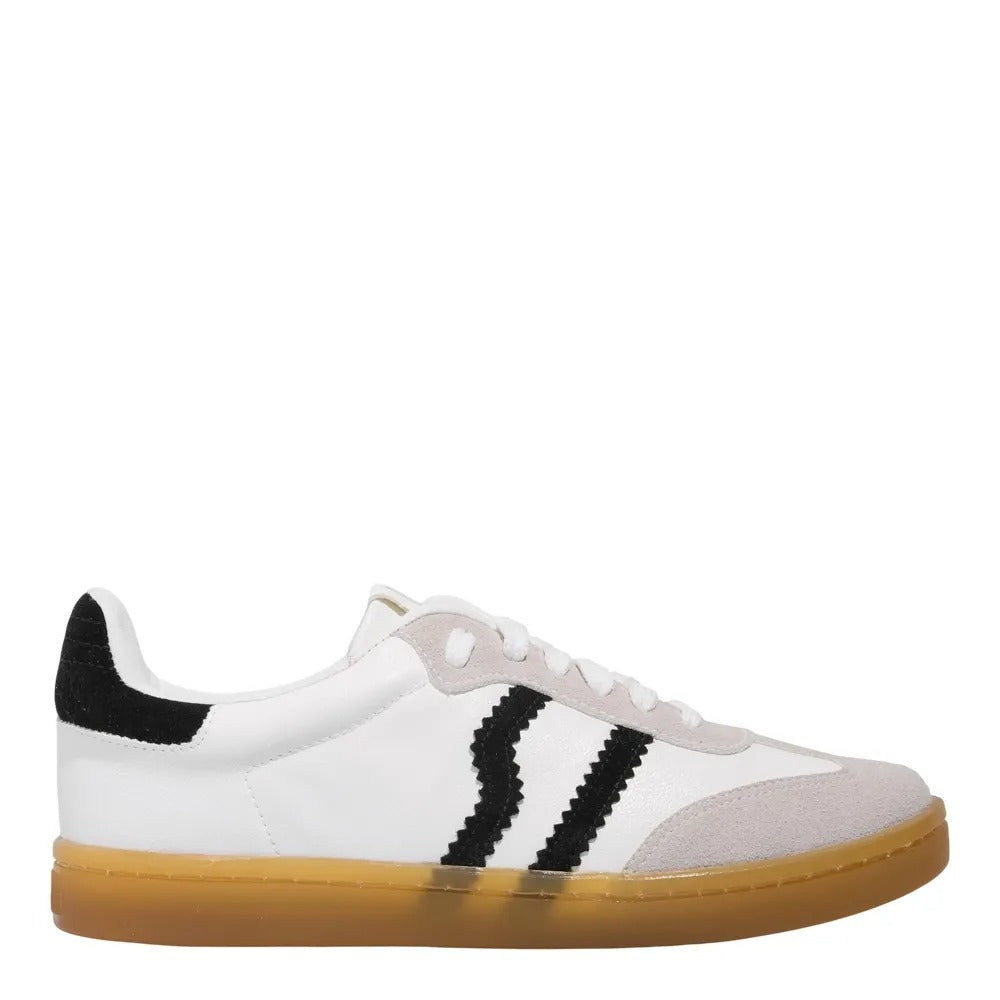 Tênis Santa Lolla Branco Couro e Camurça Sola Caramelo