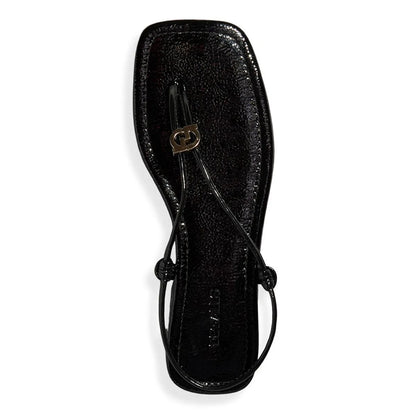 Rasteirinha Preta Verniz Degalls