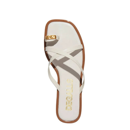 Rasteirinha Off White Couro Degalls