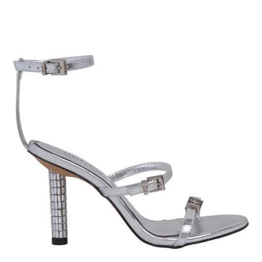 Sandália Santa Lolla Prata Metalizada Salto Fino