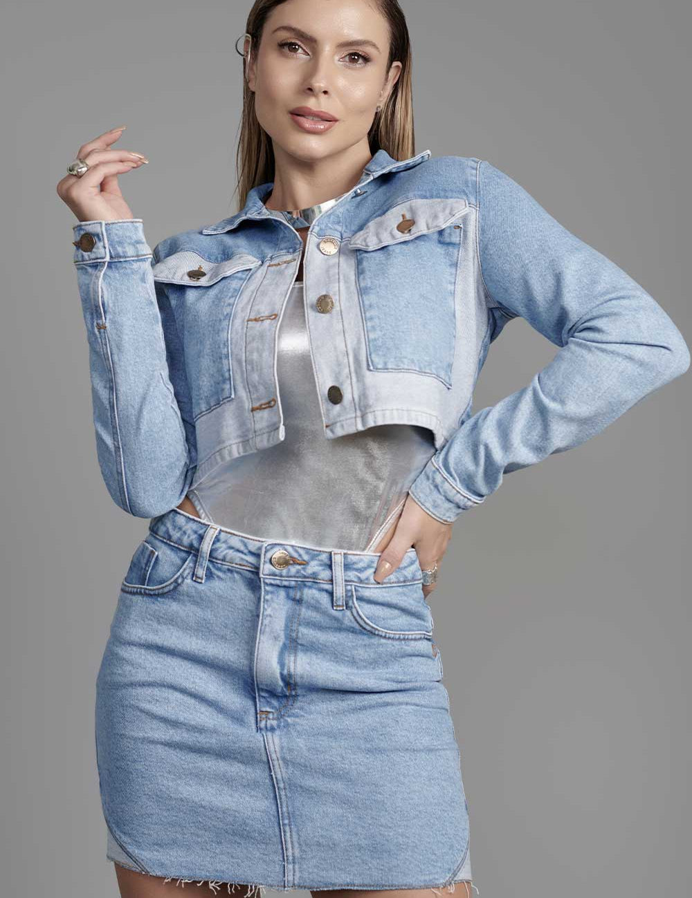 Jaqueta Jeans Lottus Lavagem Clara