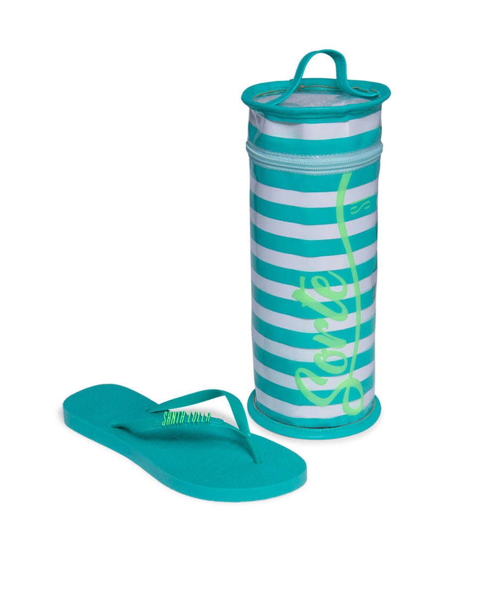 Kit Chinelo Flip Flop Azul Laguna Borracha