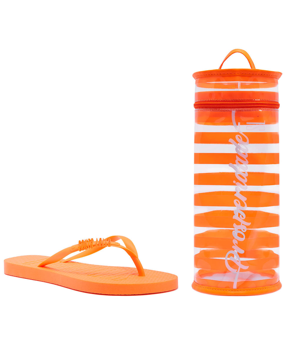 Kit Chinelo Flip Flop Santa Lolla Laranja Neon
