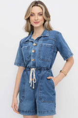 Macacão Curto Jeans Frysaide