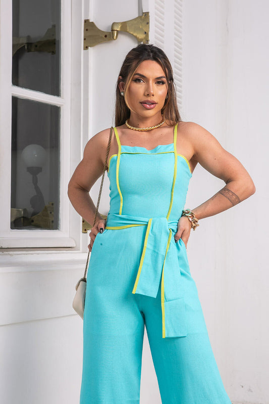 Macacão Longo Azul Lima Frysaide Amarração