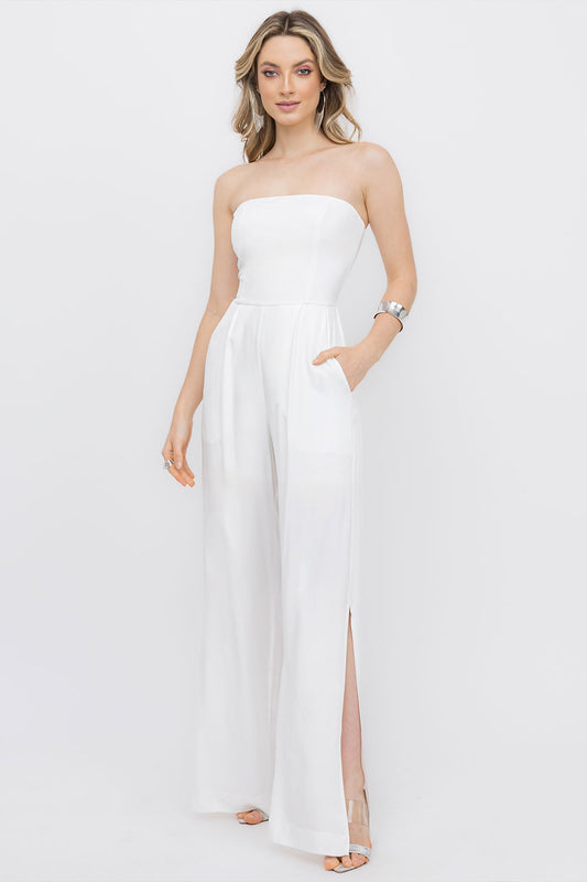 Macacão Viscose Off White Frysaide